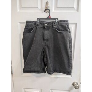 Kotn Denim Shorts Unisex Washed Black Organic Cotton Relaxed Fit - Size 34